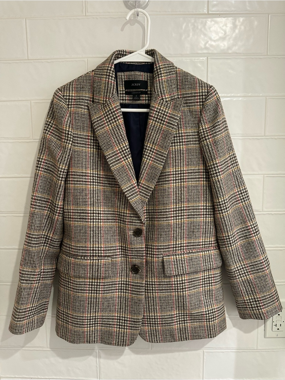 J Crew Sommerset Glen Plaid English Moon Wool Blazer Plus Sz 2 Preppy Workwear